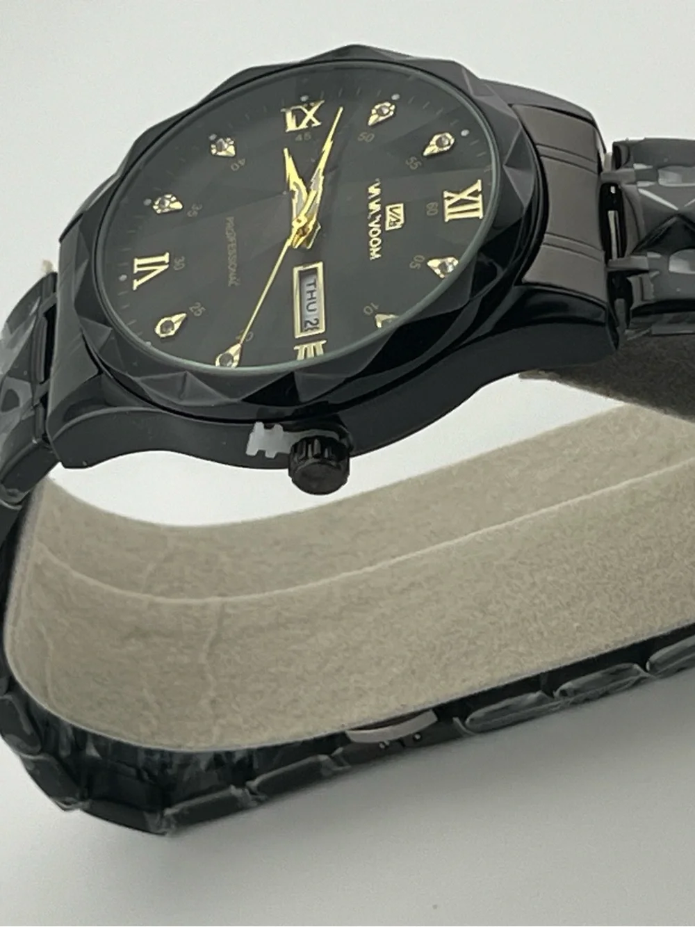 Va Va Voom Black and Gold Men's Dress Watch